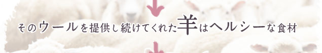 そのウールを提供し続けてくれた羊はヘルシーな食材 そのウールを提供し続けてくれた羊はヘルシーな食材